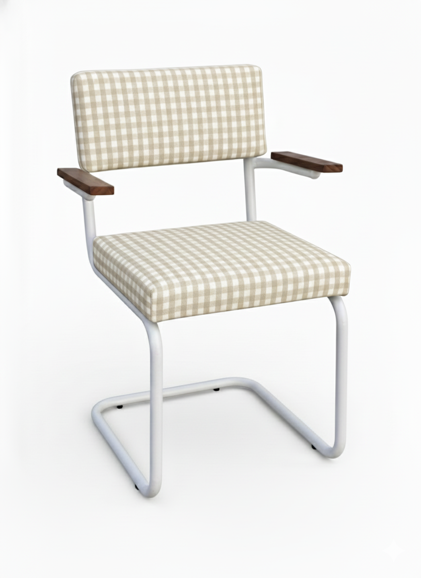 Silla blanca vichy colores