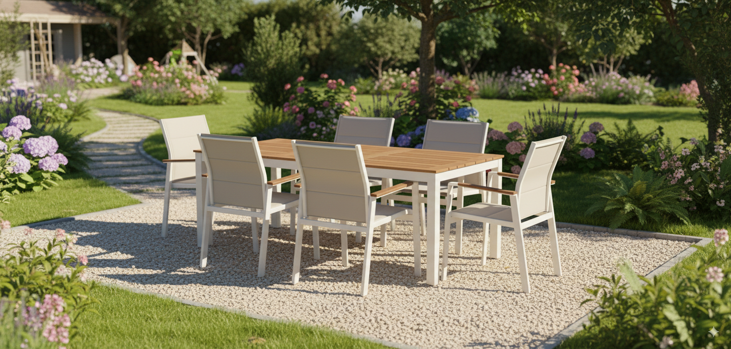 Mesa terraza extensible 80*80 a 160*80 Susana