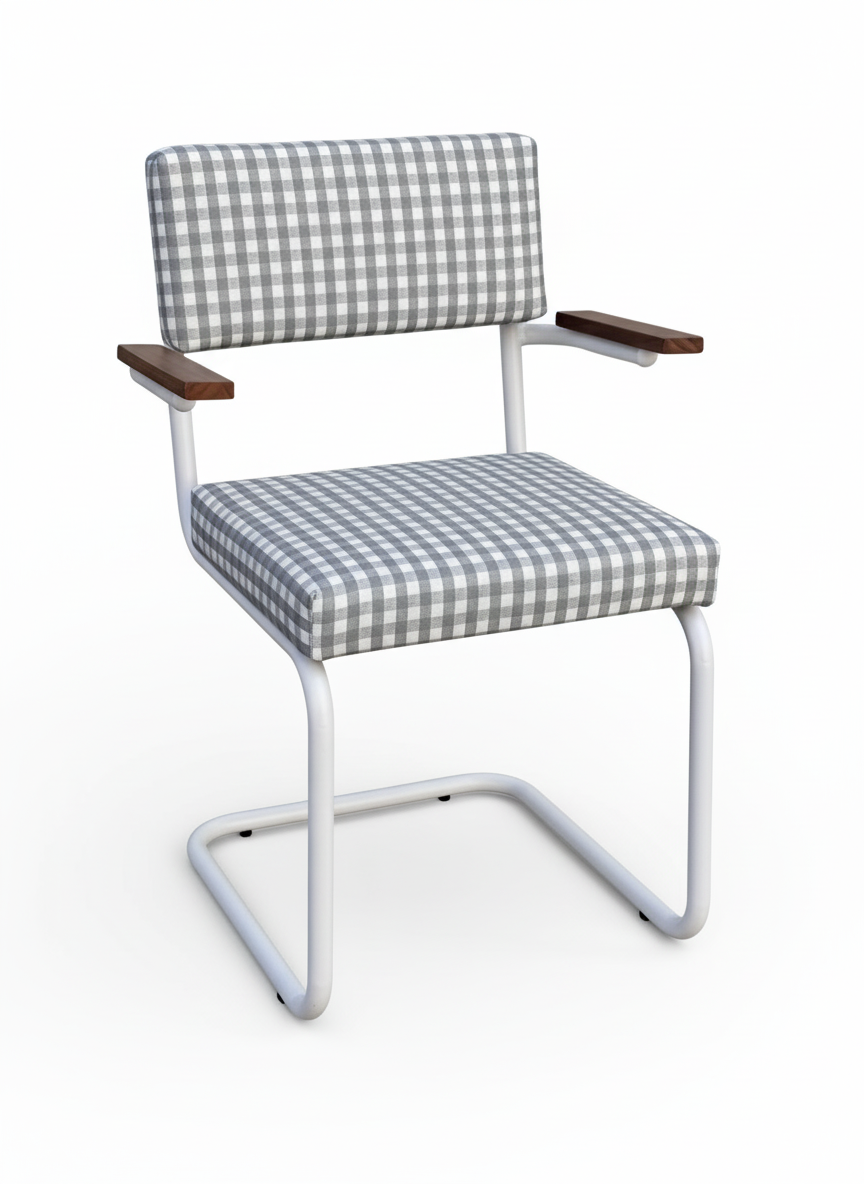 Silla blanca vichy colores