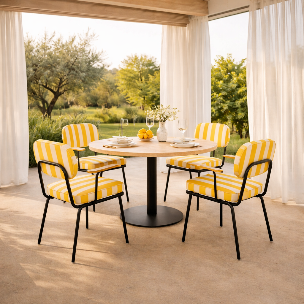 Silla Sylvie Con brazos amarilla