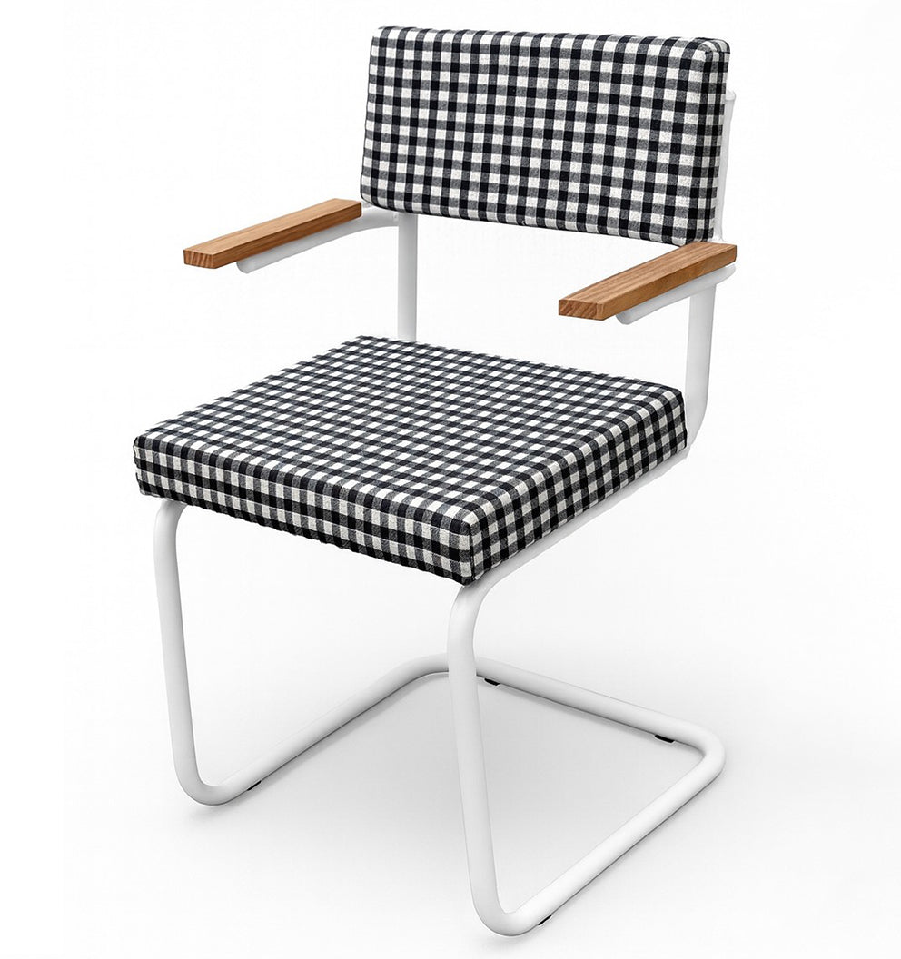 Silla blanca vichy colores