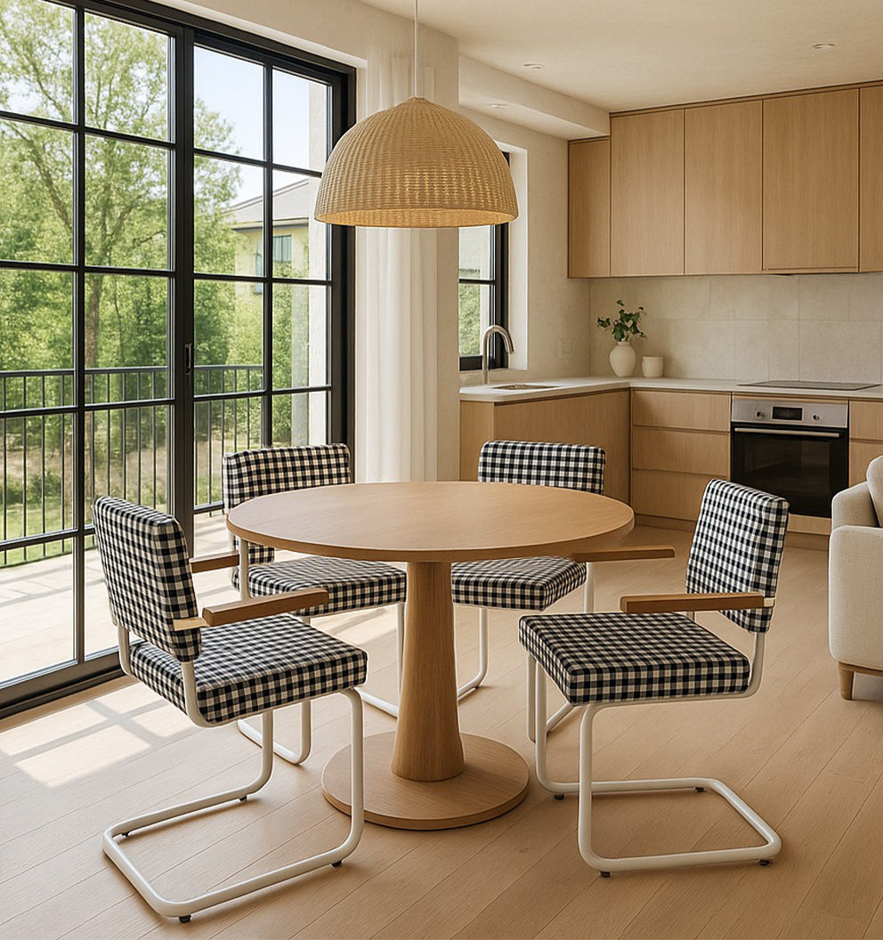 Silla blanca vichy colores