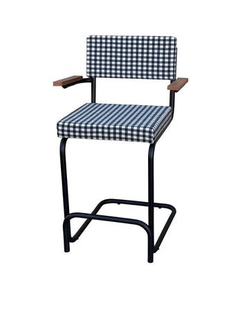 Taburete Vichy con brazos negro